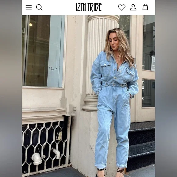12th tribe Jean jump suit - Picture 3 of 6